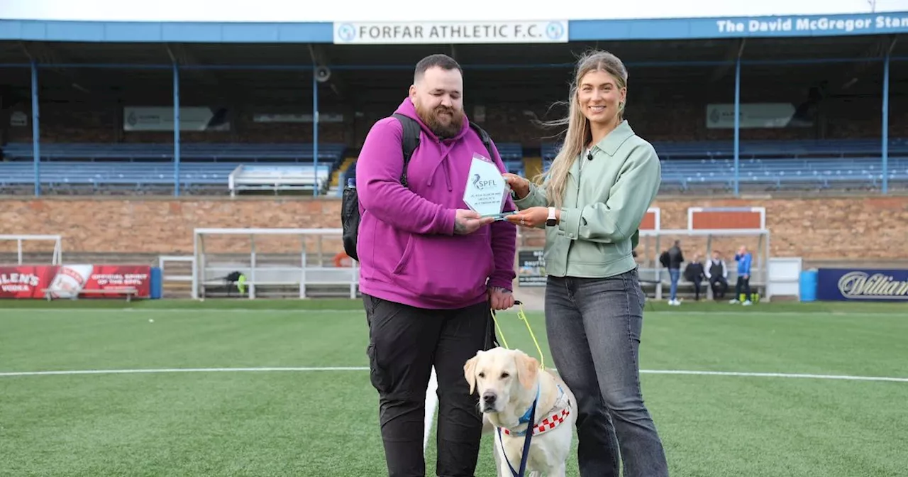 Football fan and guide dog are first to visit all league grounds in Scotland