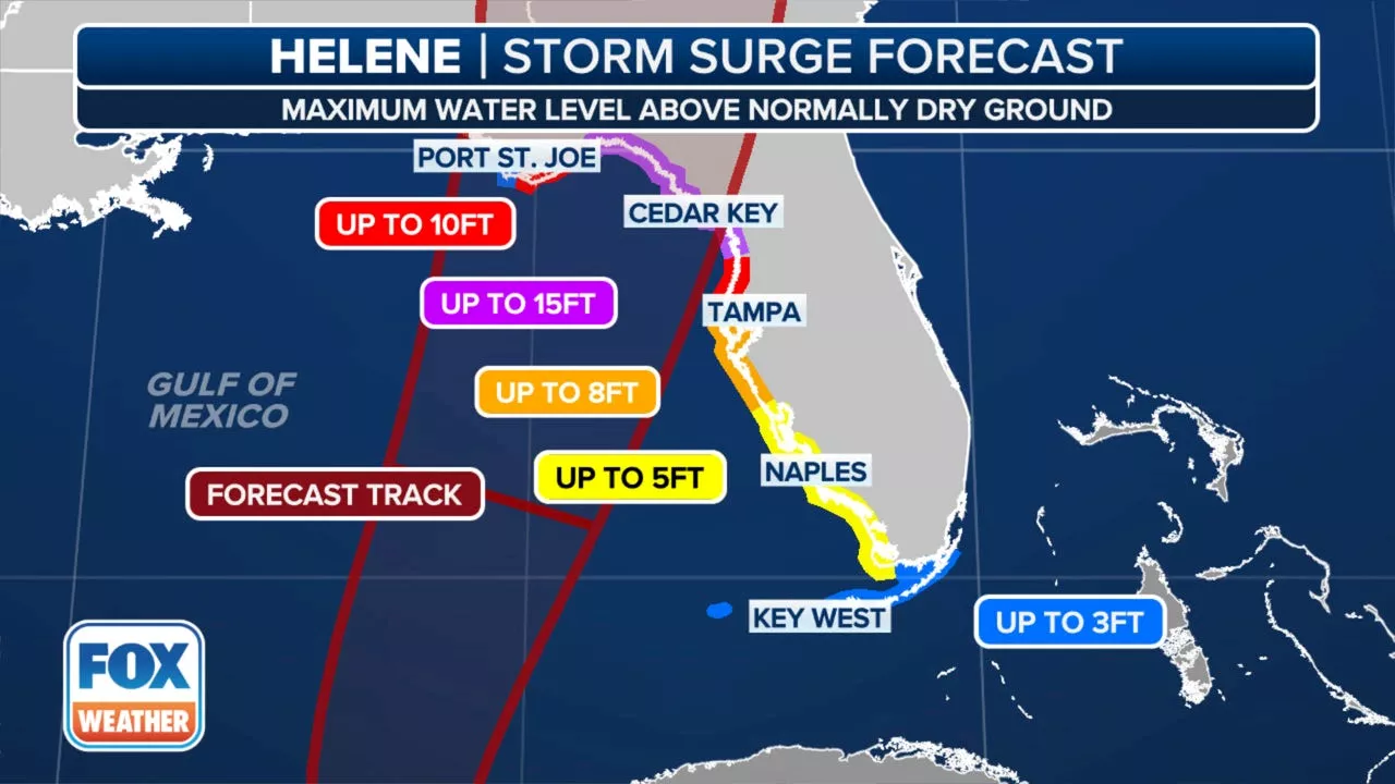 Mapped: Where Florida’s Gulf Coast is susceptible to Helene storm surge