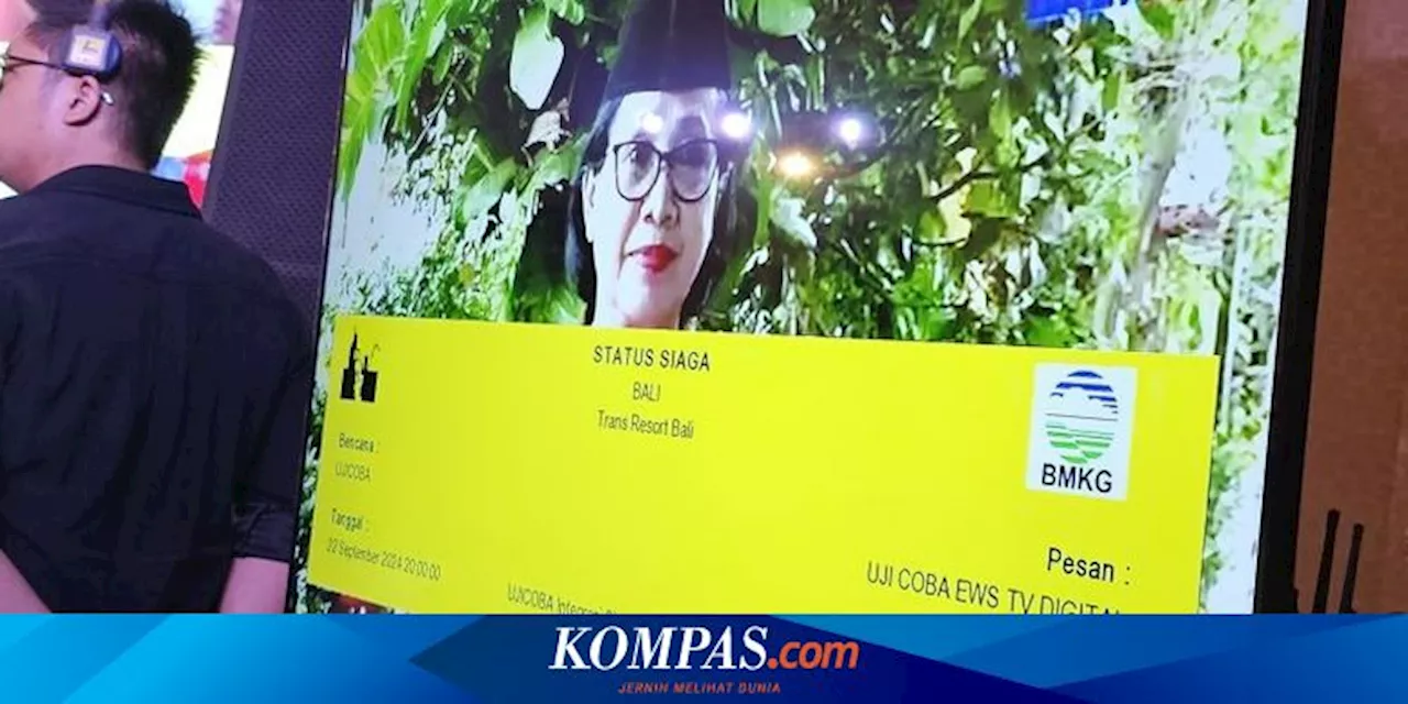 Simulasi Sistem Peringatan Dini TV Digital Tampilkan Indikator Kuning Siaga