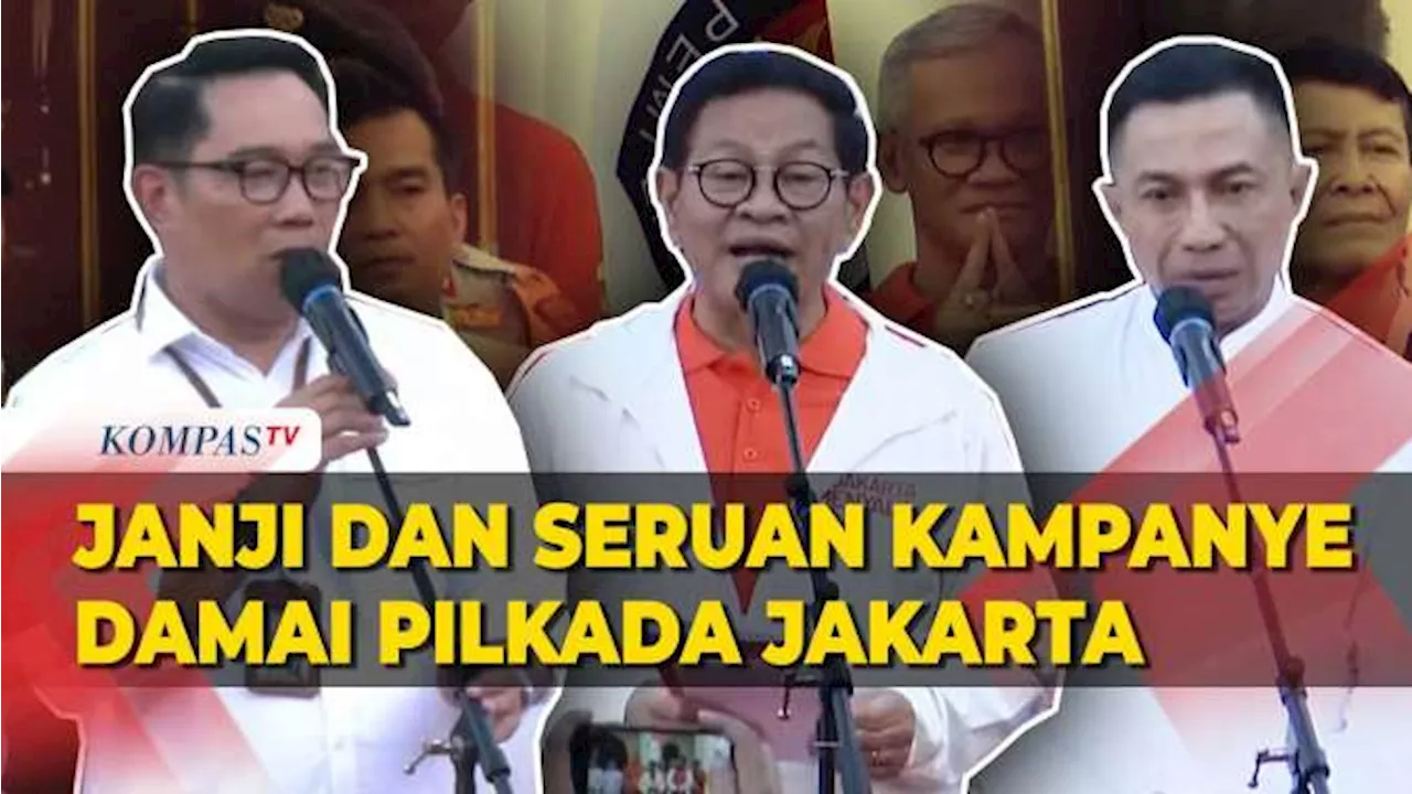 Janji dan Seruan Kampanye Damai RK-Suswono, Dharma-Kun, Pramono-Rano untuk Pilkada Jakarta