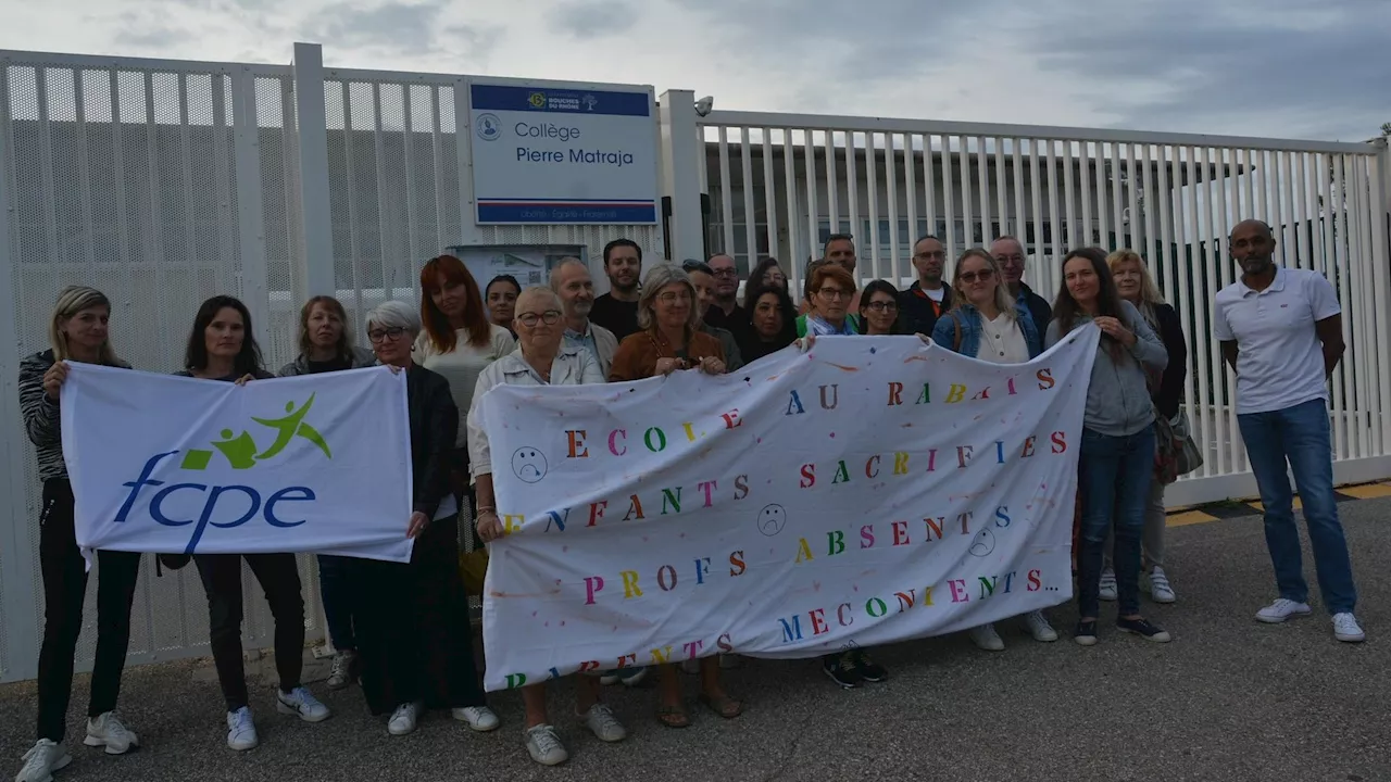 À Sausset-les-Pins, les parents d’élèves du collège Matraja manifestent pour réclamer des profs en classe