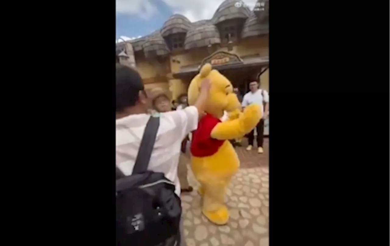 Un-bear-able: Shanghai Disneyland visitor slaps Winnie the Pooh mascot in viral clip (VIDEO)