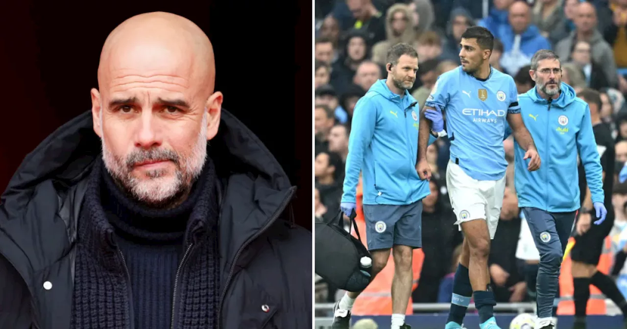 Man City boss Pep Guardiola reacts to huge Rodri injury blow