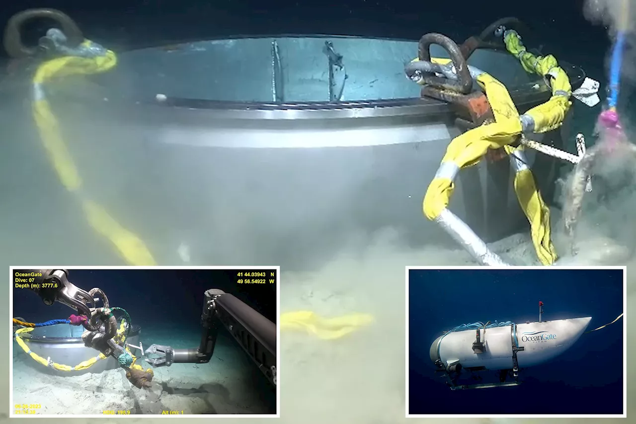 New video shows salvage of doomed Titan submersible from ocean floor