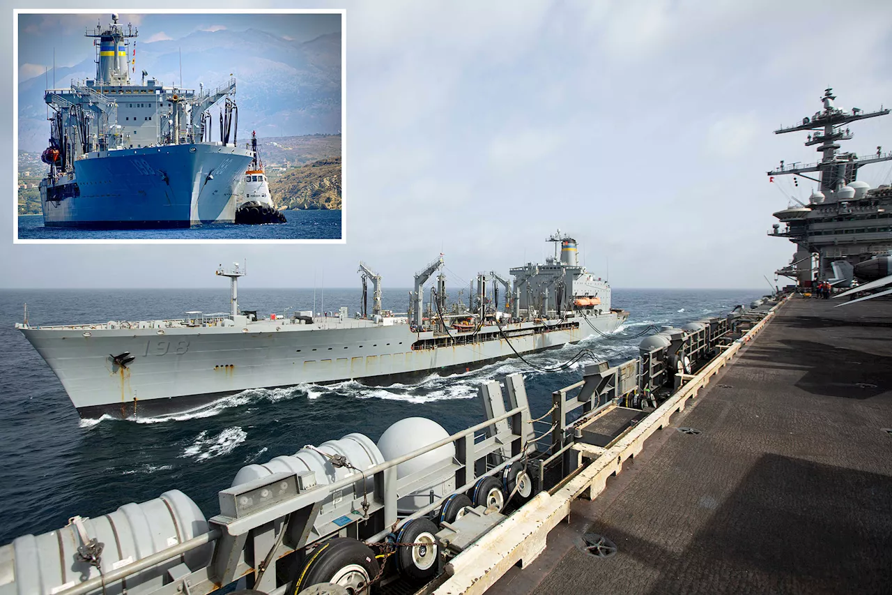 US Navy's lone oil ship in the Middle East damaged after filling up aircraft carrier