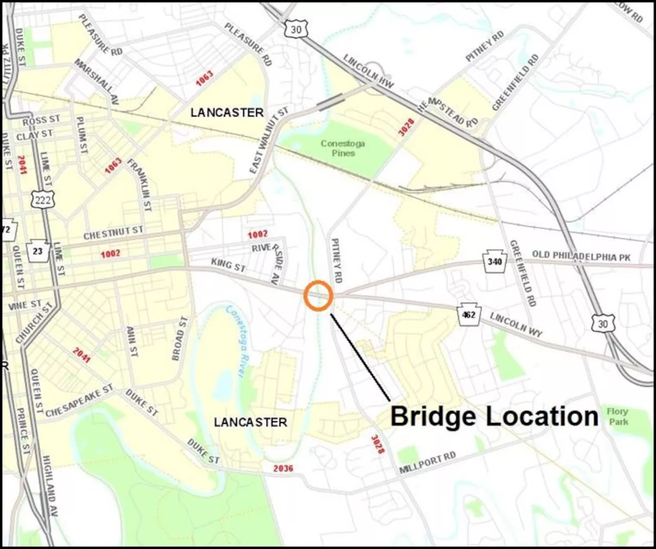 Inspection planned on Route 462 bridge over Conestoga River in Lancaster County: PennDOT