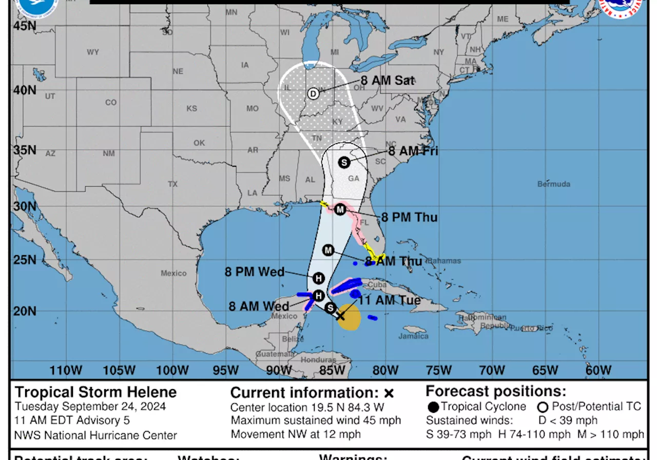 See the Path of Tropical Storm Helene