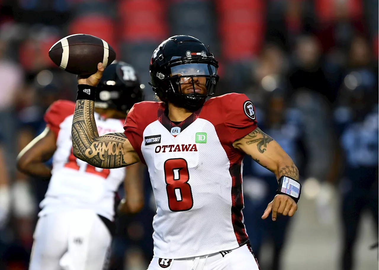 QB Masoli to start for Redblacks vs. Roughriders