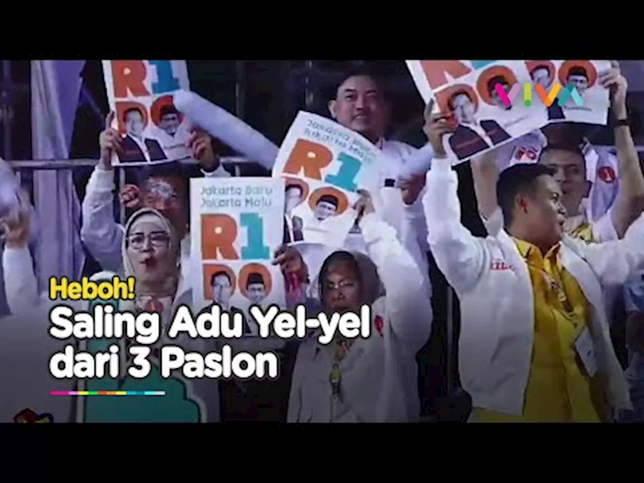 Momen Adu Yel-Yel Seusai Pengambilan Nomor Urut Paslon di KPU