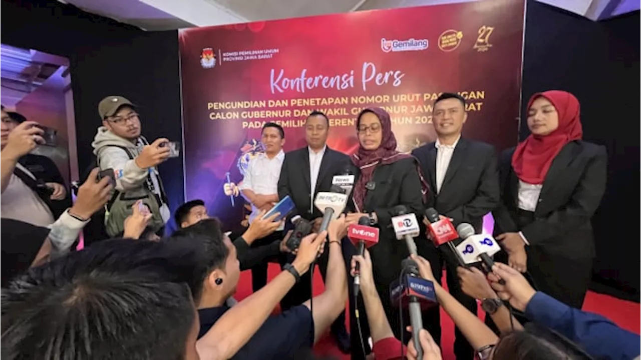 Pilgub Jabar 2024: Acep-Gitalis Nomor Urut 1, Jeje-Ronald 2, Syaikhu-Habibie 3 dan Dedi-Erwan 4