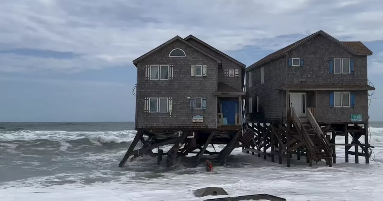 Third oceanfront house in the past week collapses in the Outer Banks