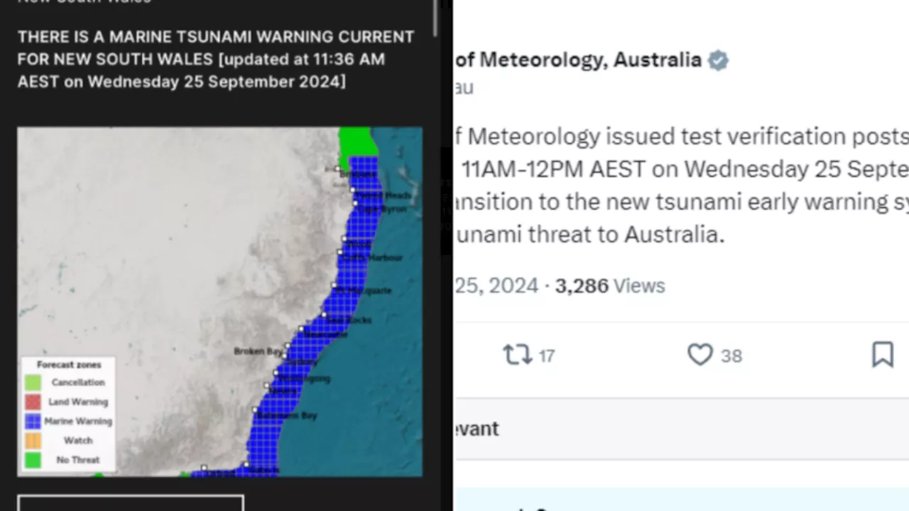 The Bureau of Meteorology alarms app users with tsunami alert test