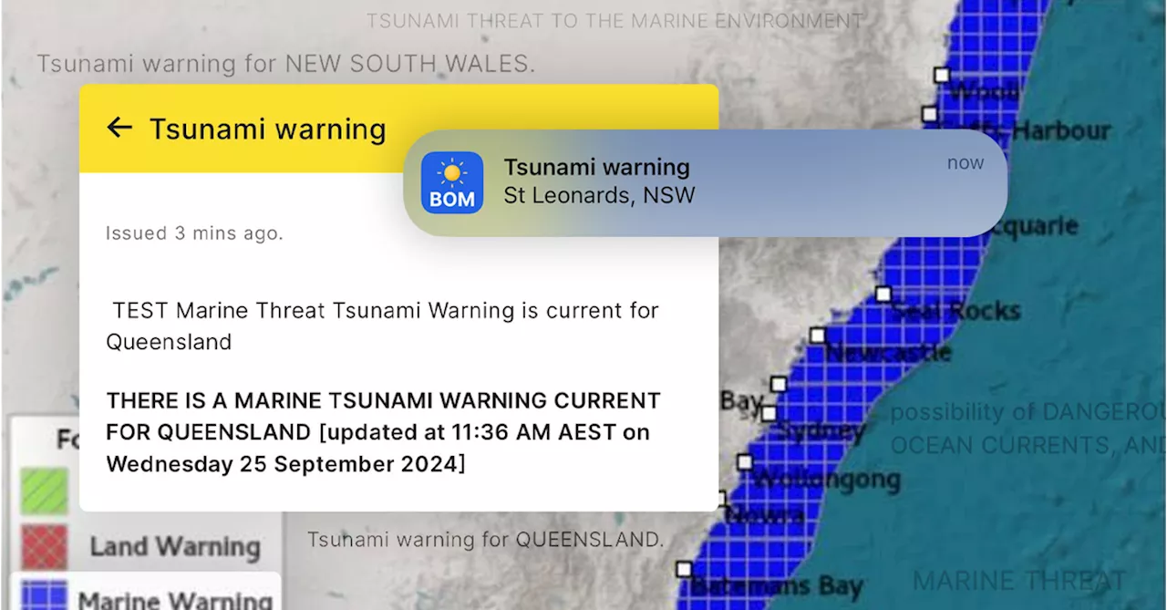 Bureau of Meteorology apologises after accidentally sending a tsunami warning for Australian east coast