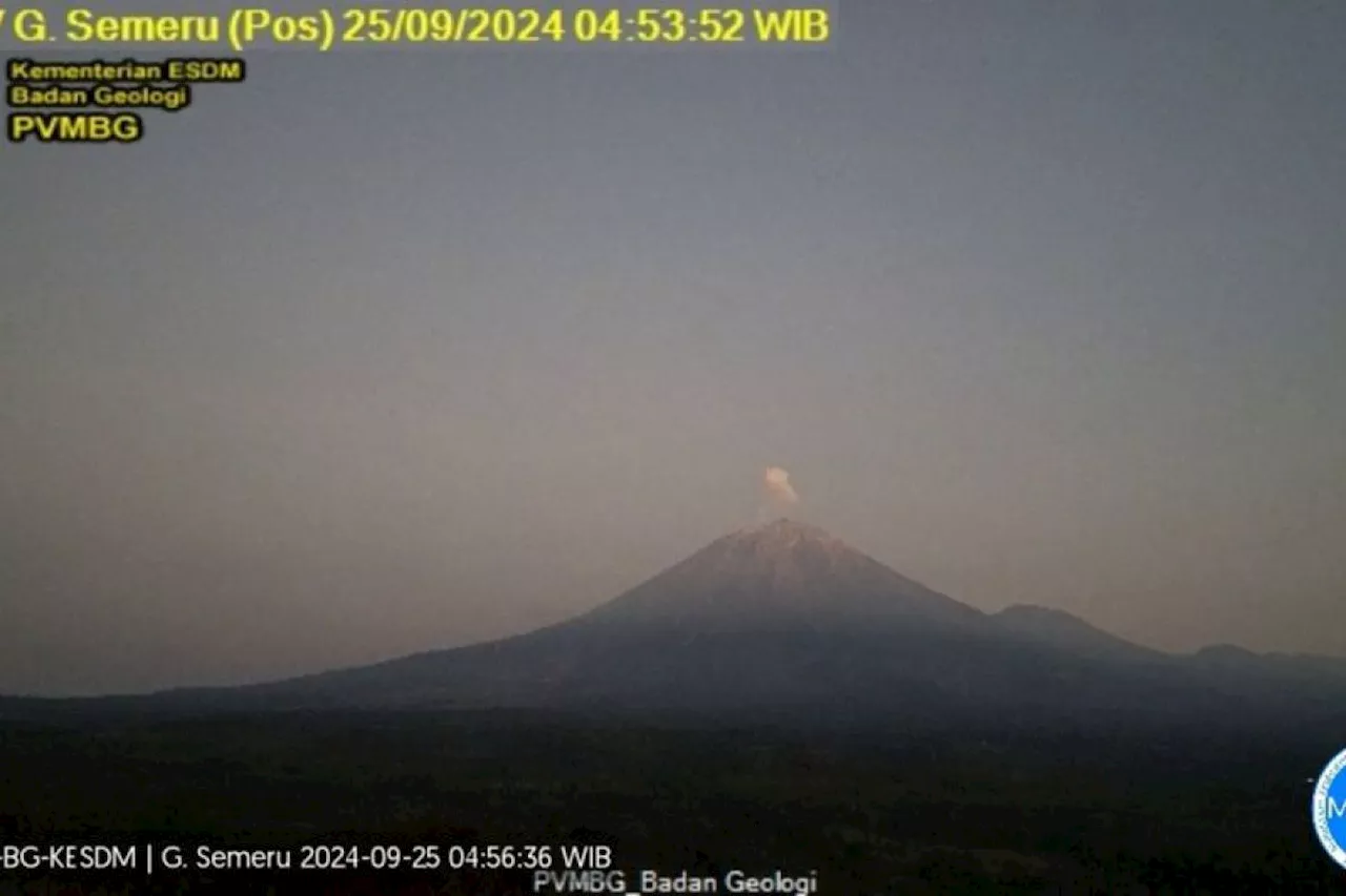 Gunung Semeru 10 kali erupsi hingga Rabu malam, tinggi letusan 600 m