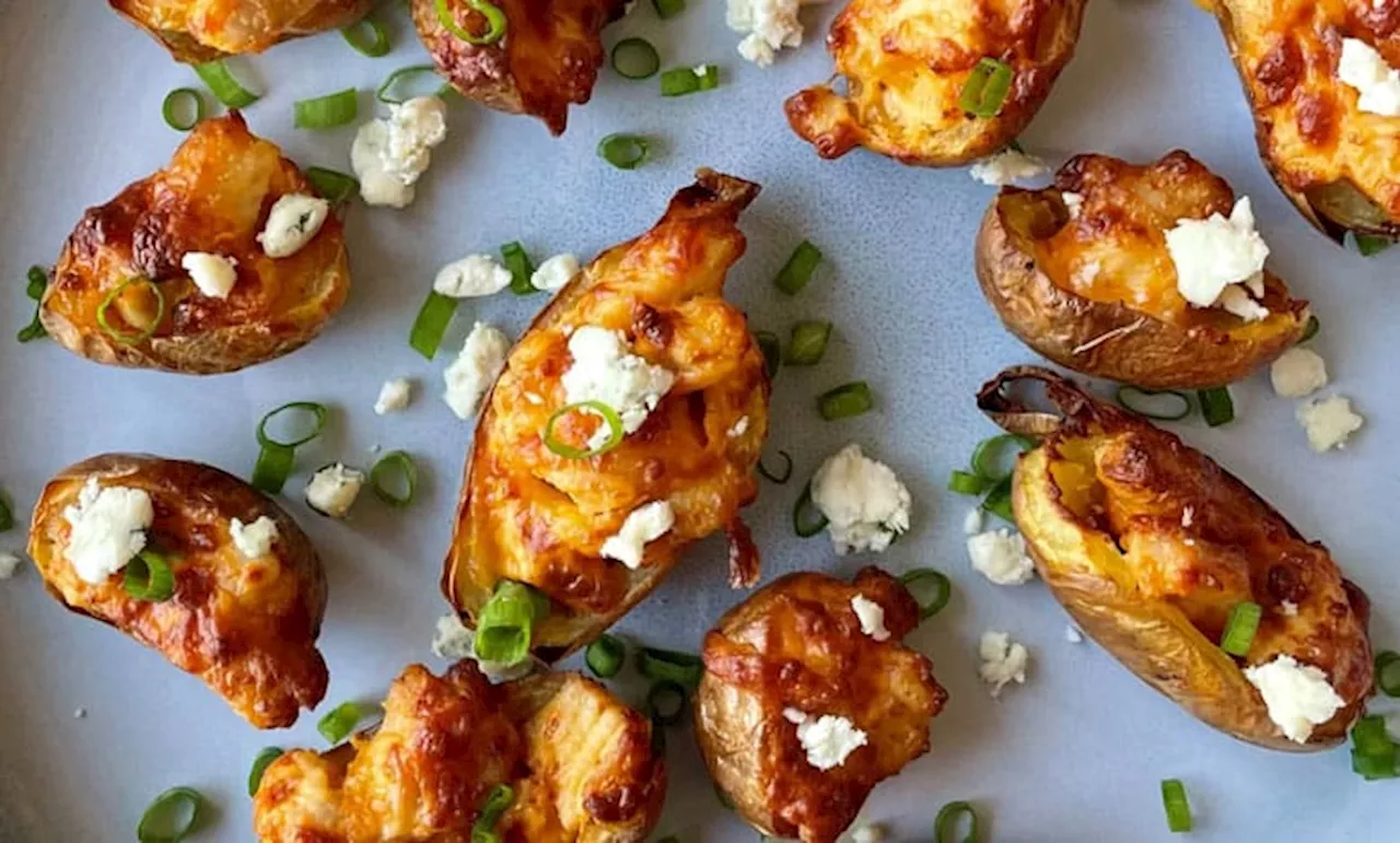 Spice up your appetisers with mini buffalo chicken tato skins