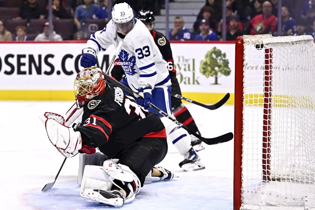 Ostapchuk's short-handed goal helps Senators tip Leafs 2-1