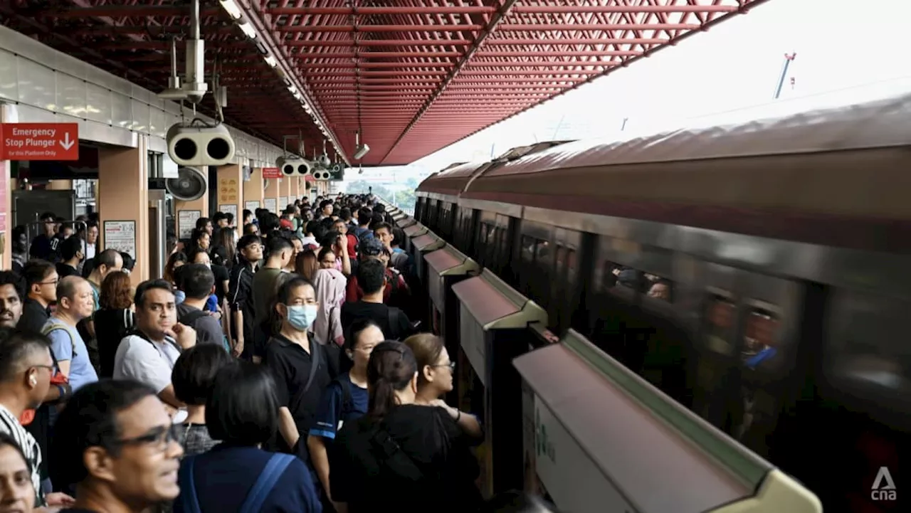 Large crowds, snaking queues at MRT stations along disrupted East-West Line segment during rush hour