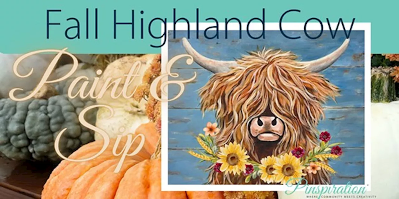 Fall Highland Cow Paint & Sip