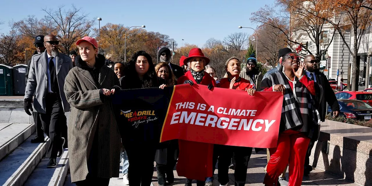 Fonda's Fire Drill Fridays Returns to DC Streets Over Manchin Dirty Deal