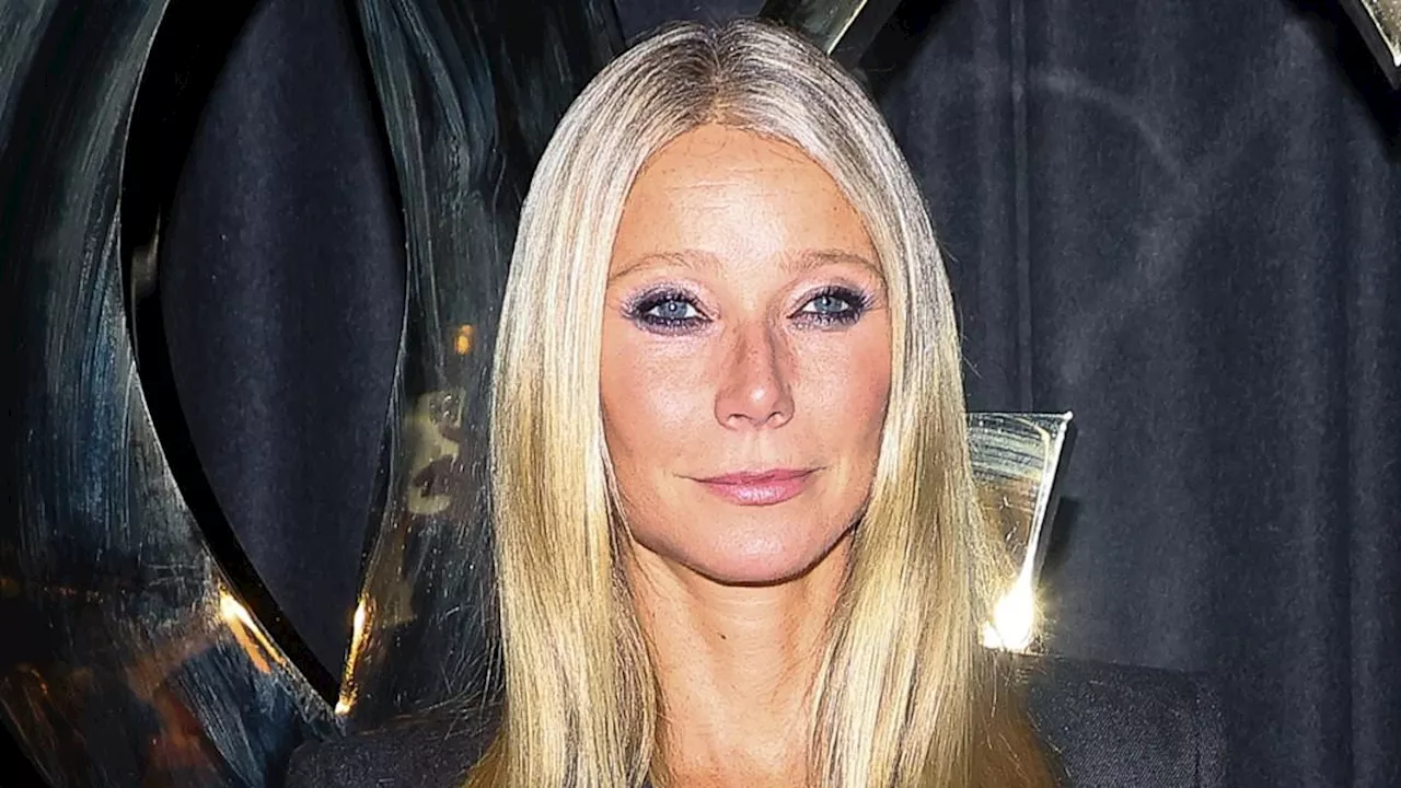 Gwyneth Paltrow Stuns In Oversized Grey Suit At Saint Laurent Paris Fashion Week Show