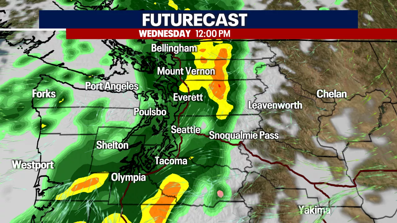 Seattle Weather: Rain, breezy winds and cooler temperatures Wednesday