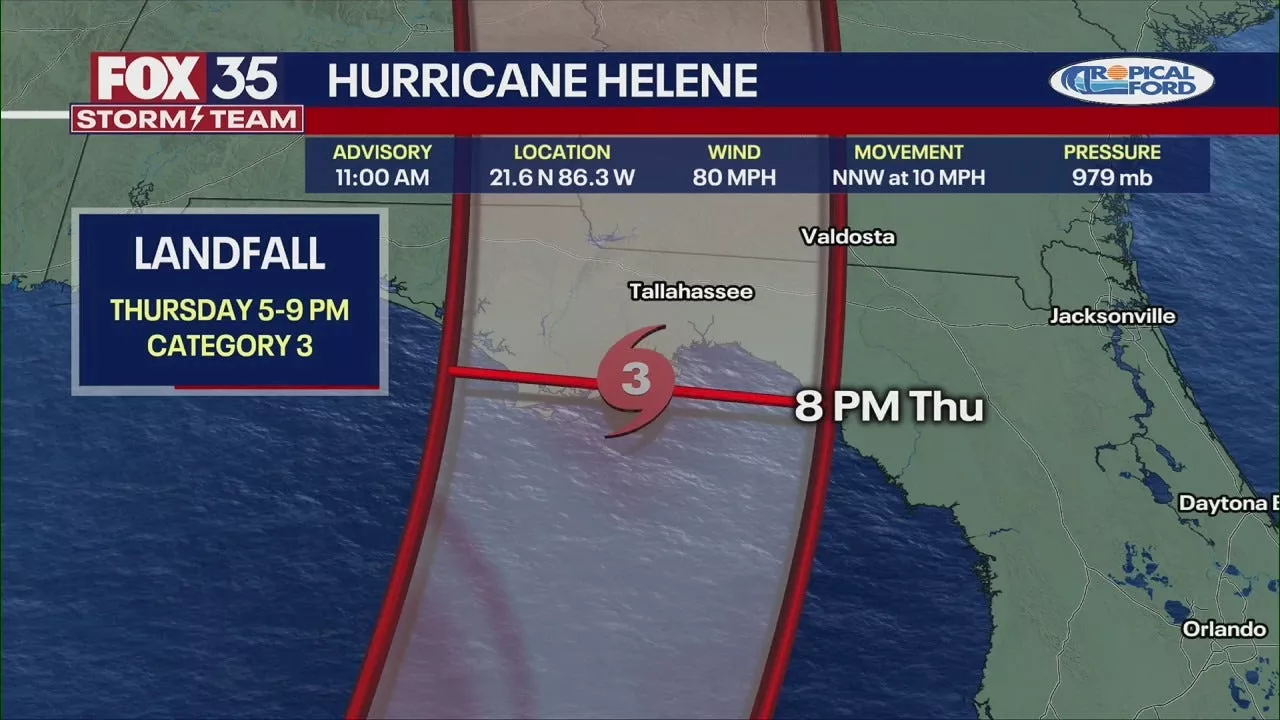 Hurricane Helene tracker, live updates: Major hurricane expected to slam Florida's Big Bend region