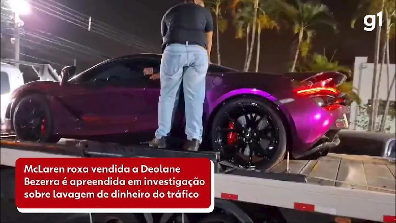 McLaren roxa vendida a Deolane Bezerra é apreendida em investigação sobre lavagem de dinheiro do tráfico