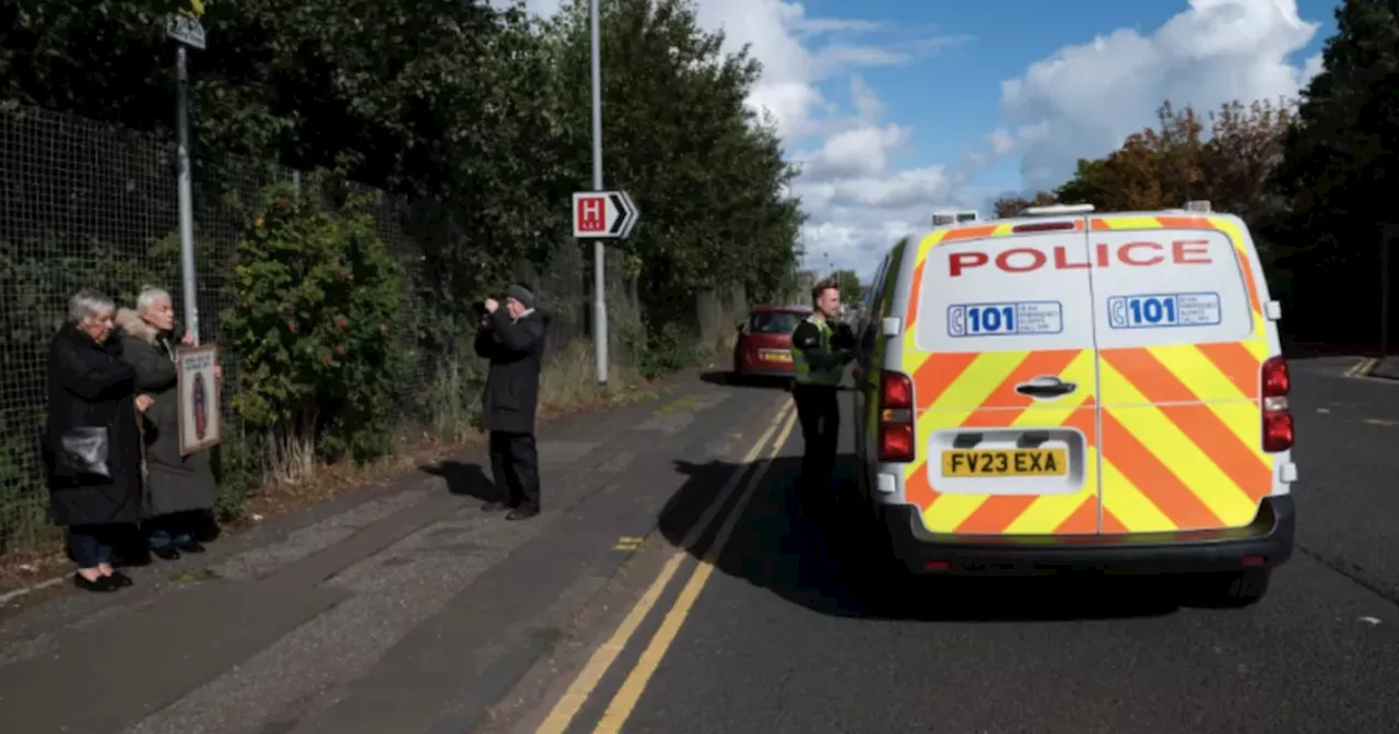 Anti-abortion campaigners protest by Glasgow clinic on day buffer zone law introduced