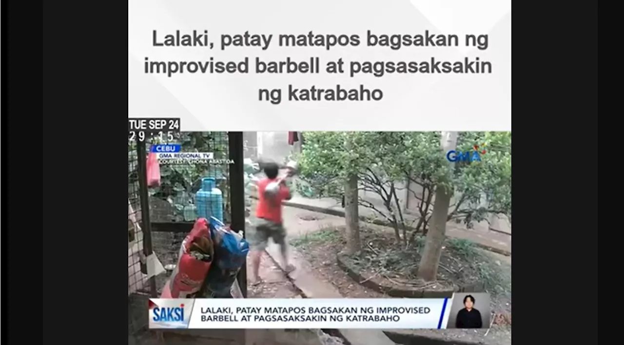 Lalaki, patay nang bagsakan ng improvised barbell at pagsasaksakin ng katrabaho sa Cebu