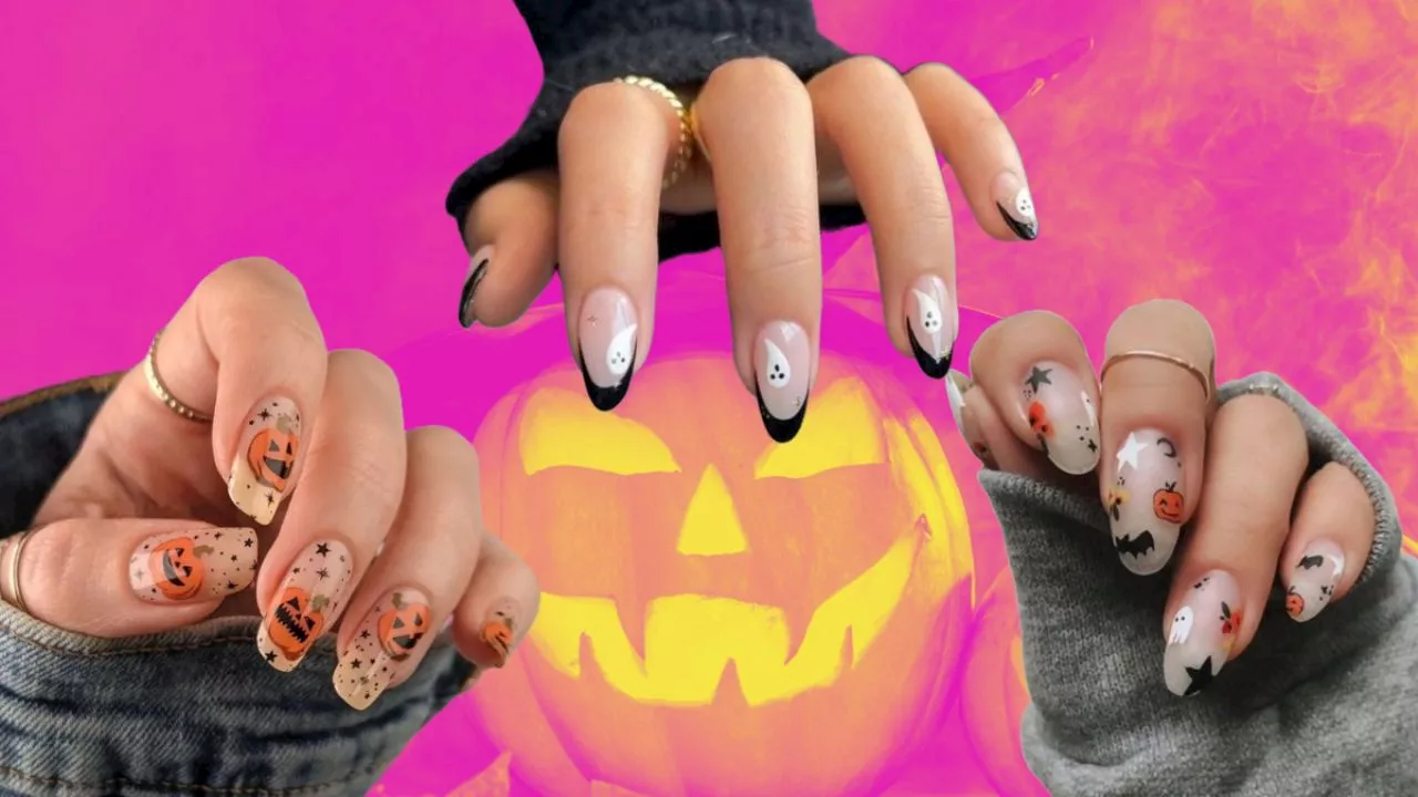 Uñas para Halloween sencillas, naturales y de acrílico para unas manos de terror