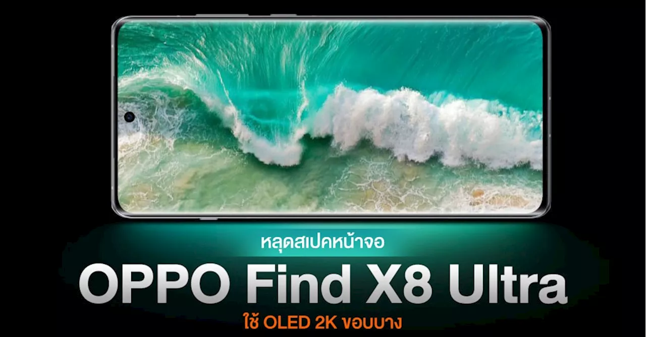 หลุดสเปคหน้าจอ OPPO Find X8 Ultra ใช้เป็น OLED 2K และมีลุ้นเปิดตัวต้นปีหน้า