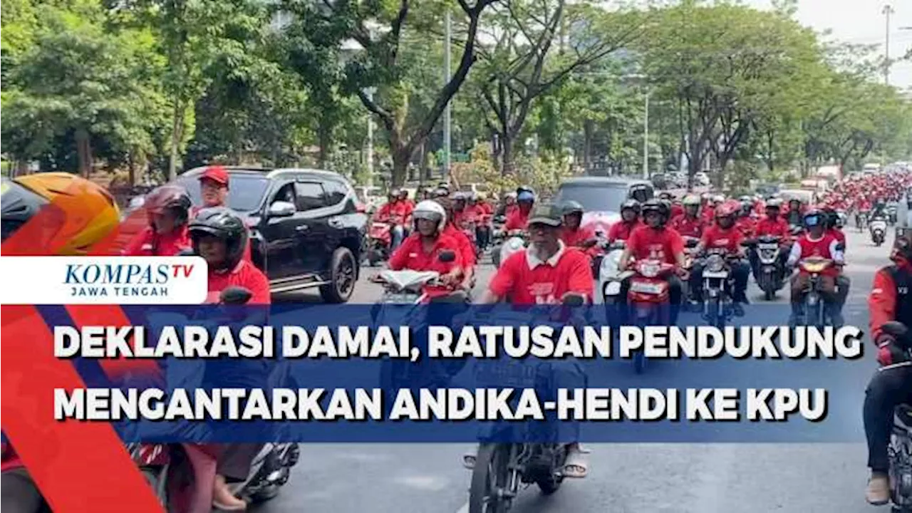 Deklarasi Damai, Ratusan Pendukung Mengantarkan Andika-Hendi ke KPU