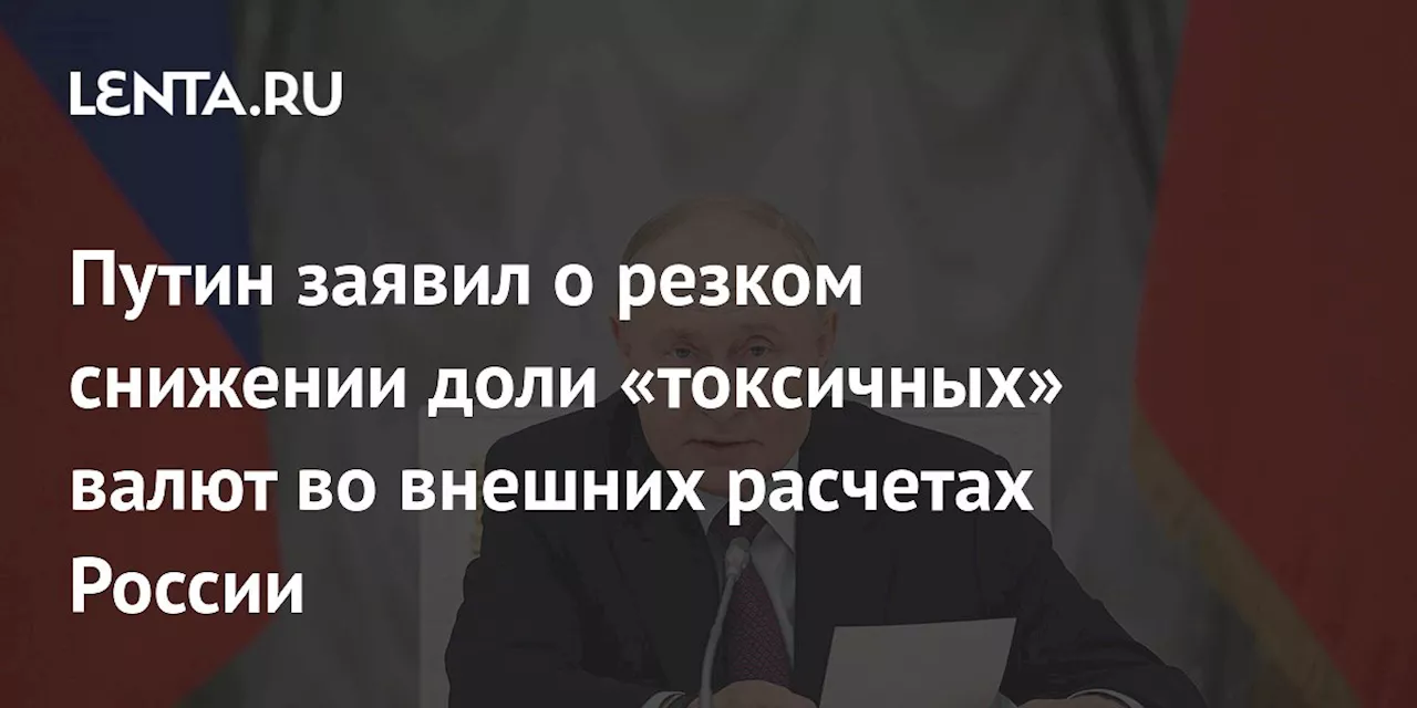 Путин заявил о резком снижении доли «токсичных» валют во внешних расчетах России