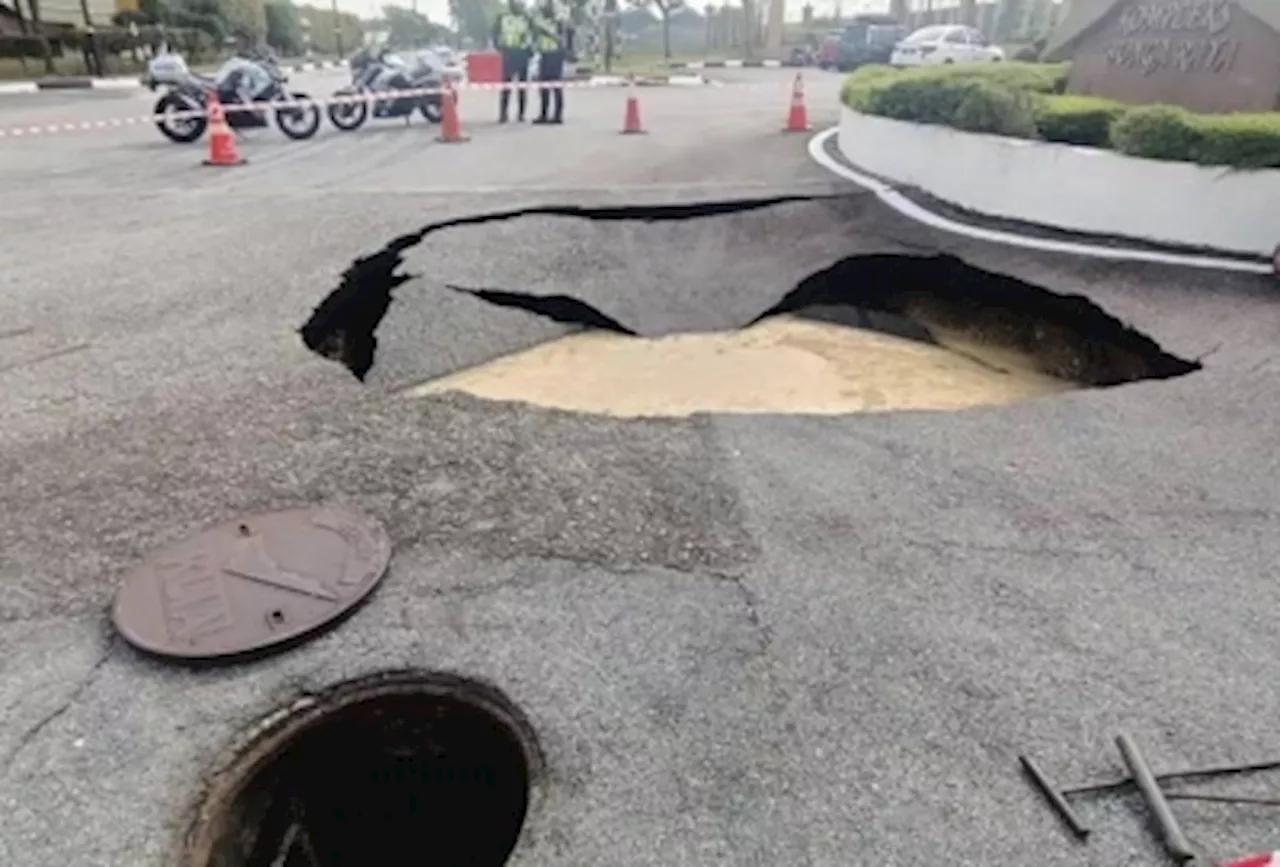 Another sinkhole appears — this time along the access road to KLIA’s Bunga Raya Complex