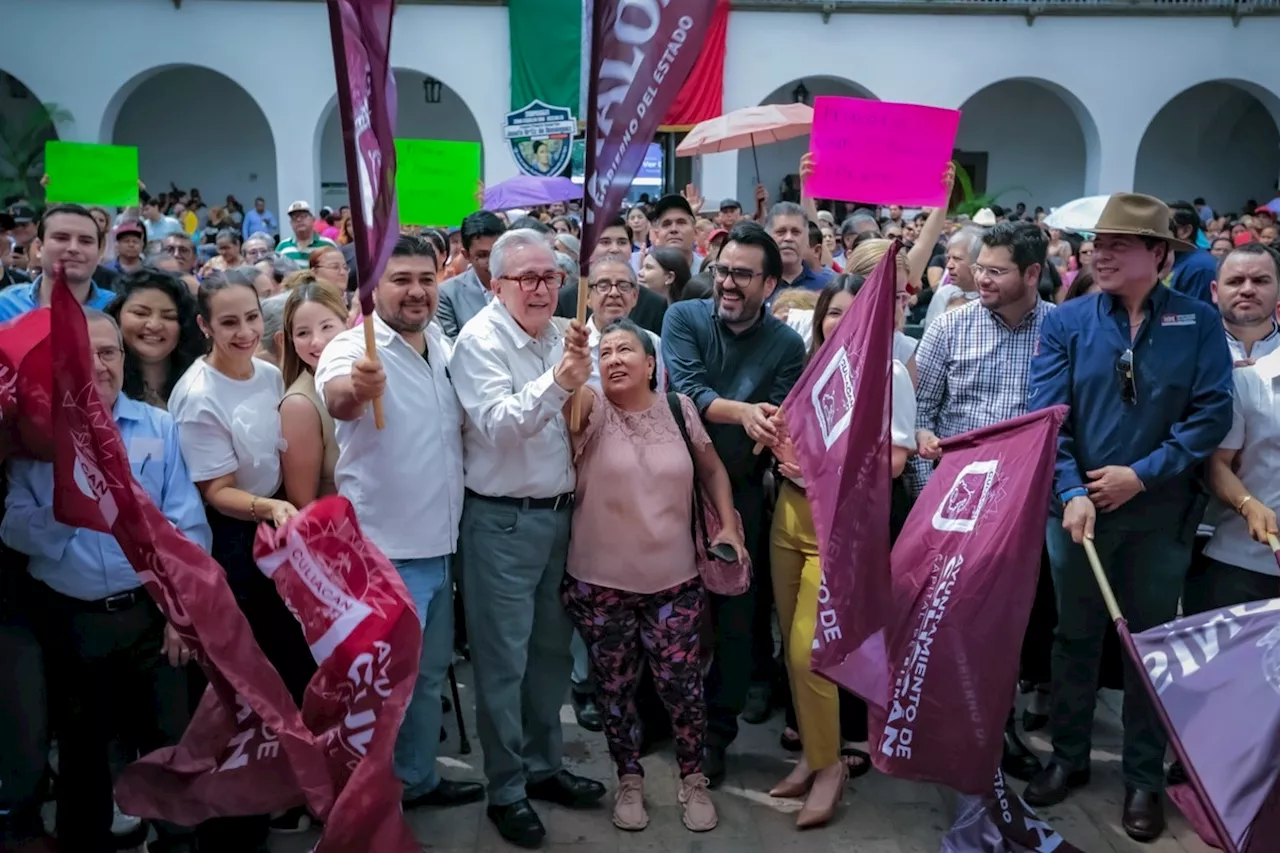 Rocha Moya y el alcalde de Culiacán inician programa de pavimentación