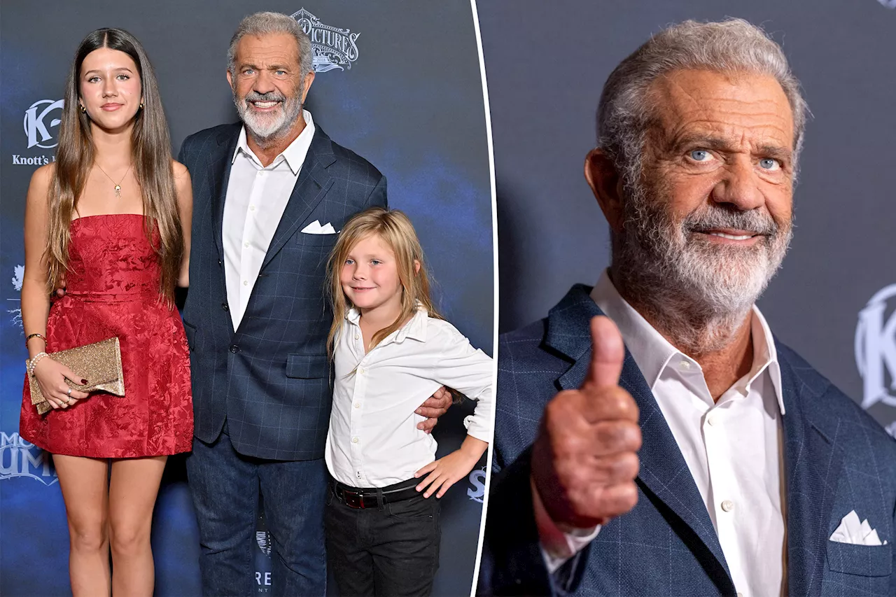 Mel Gibson makes rare red carpet appearance with 2 of his 9 children