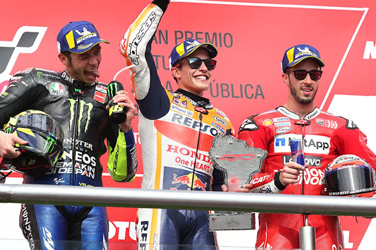 Márquez-Show in Argentinien, Podium für Rossi & Dovi