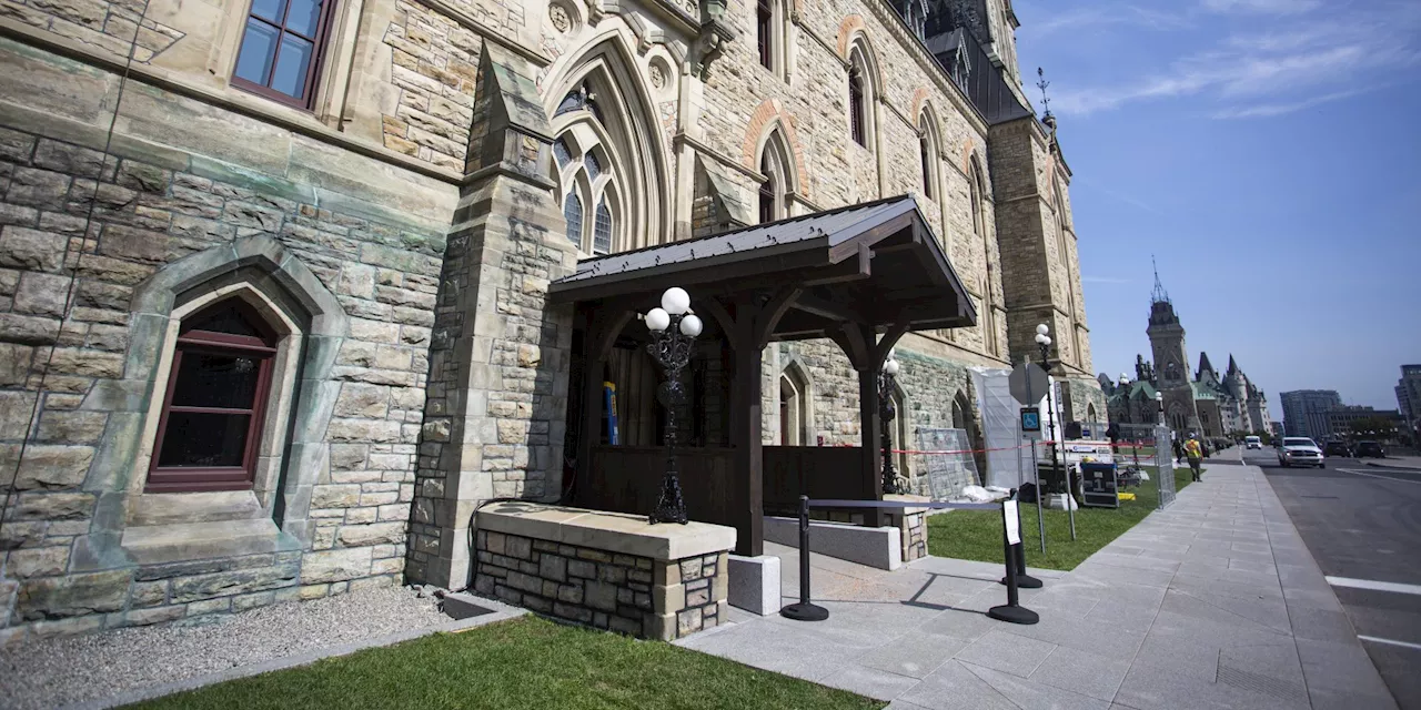 Gimme shelter: West Block’s south entry gets a new awning