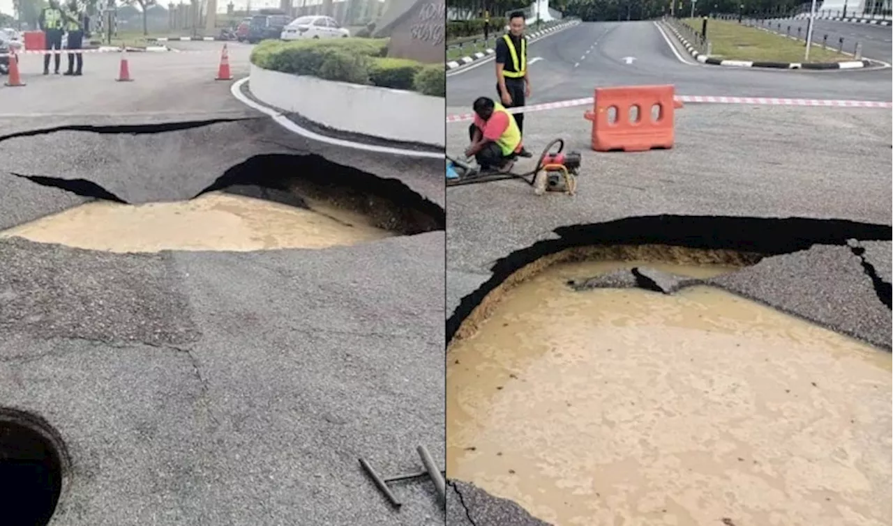 [Terkini] Lubang Benam Sedalam 1 Meter Dikesan Di Kompleks Bunga Raya KLIA