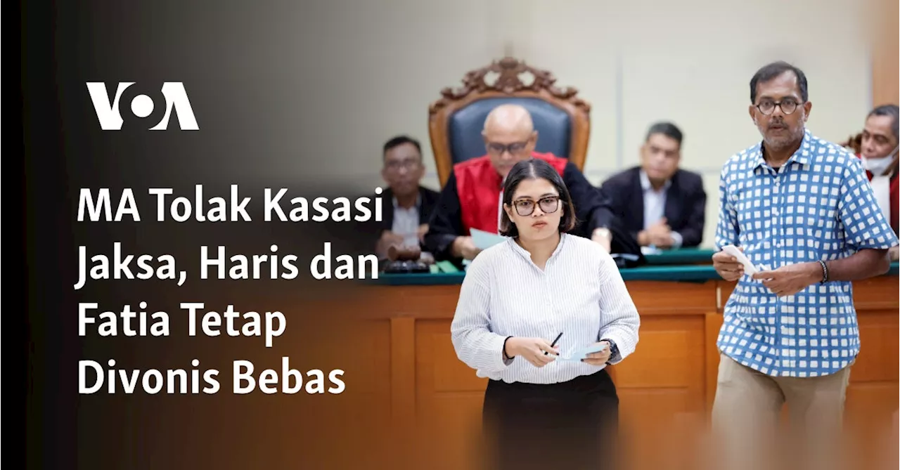 MA Tolak Kasasi Jaksa, Haris dan Fatia Tetap Divonis Bebas