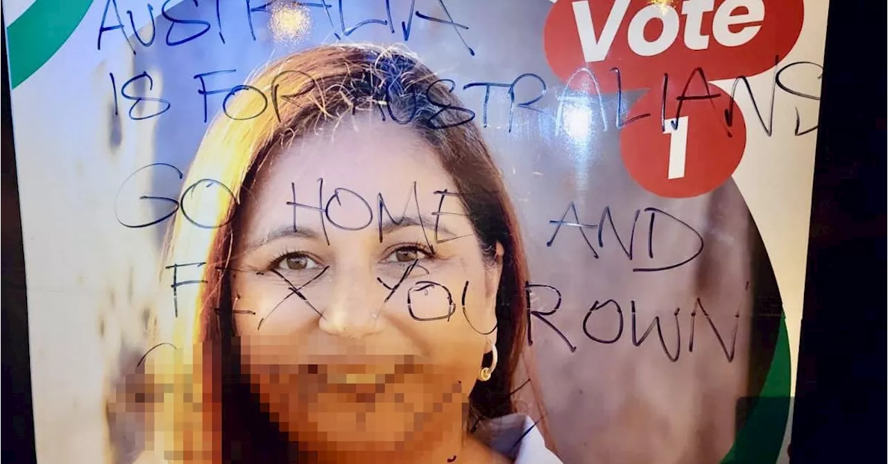 Melbourne council candidate 'hurt, scared' after poster targeted with racist rhetoric