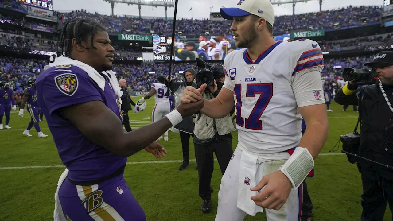 Josh Allen's Buffalo Bills look to stay unbeaten when they visit Lamar Jackson's Baltimore Ravens