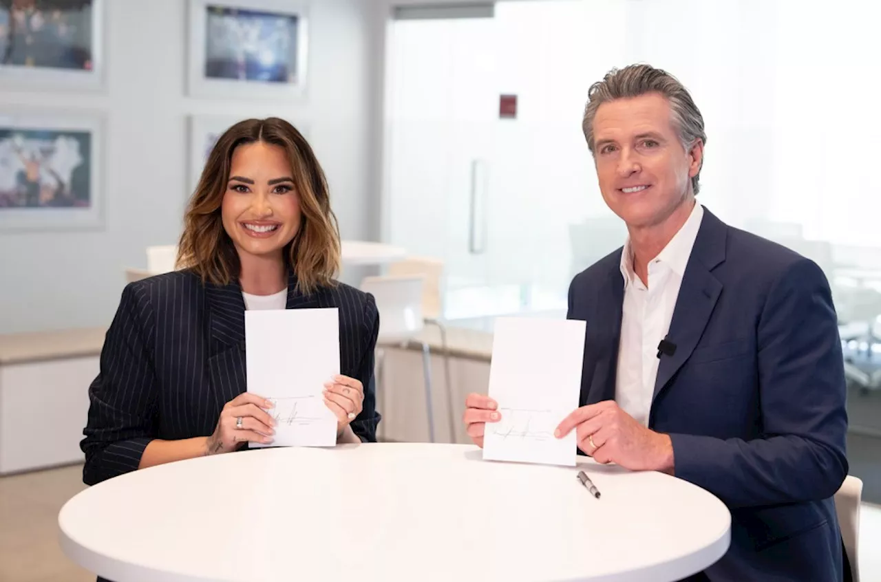 Demi Lovato Joins Governor Gavin Newsom to Sign Legislation to Protect Child Influencers’ Financial Security