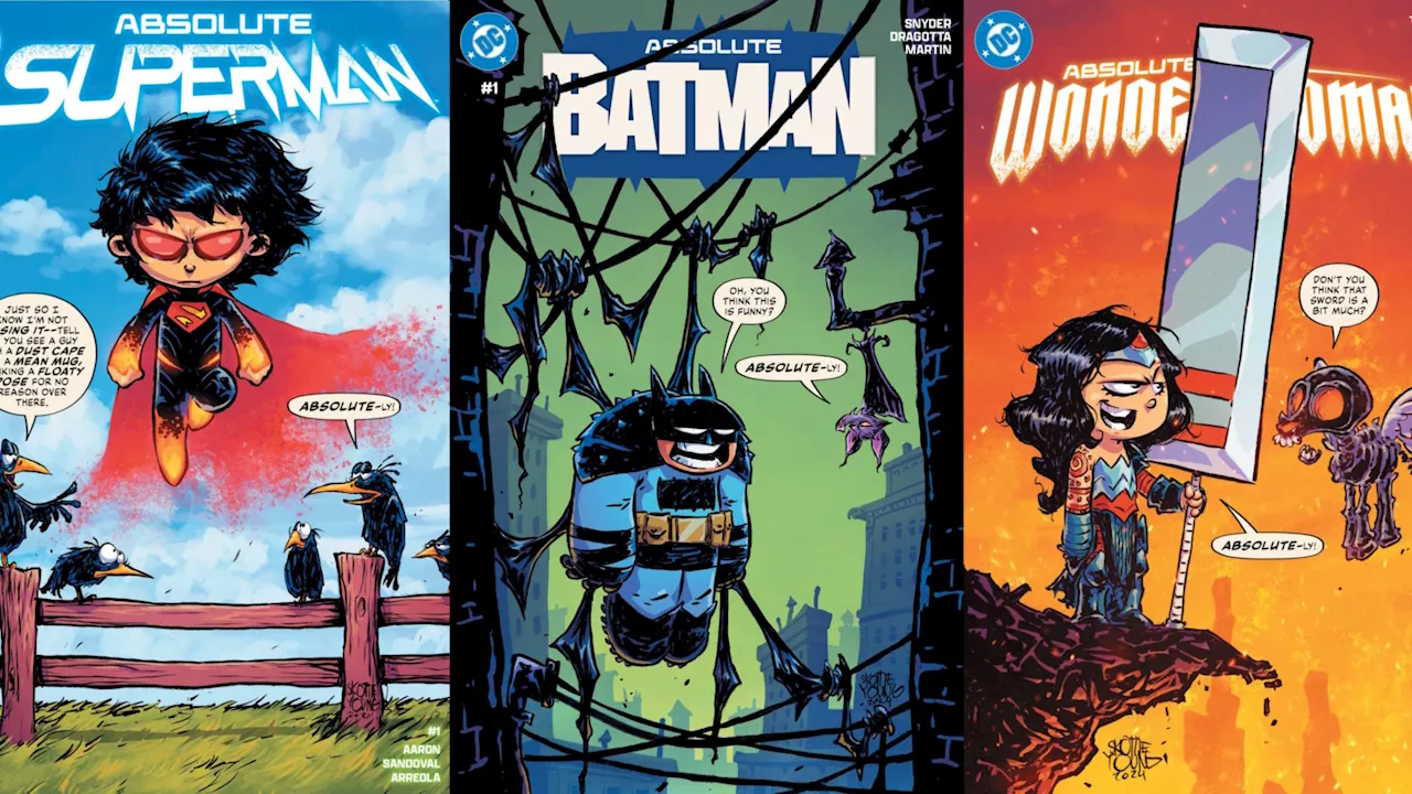 Skottie Young's Covers For Absolute Batman, Superman And Wonder Woman