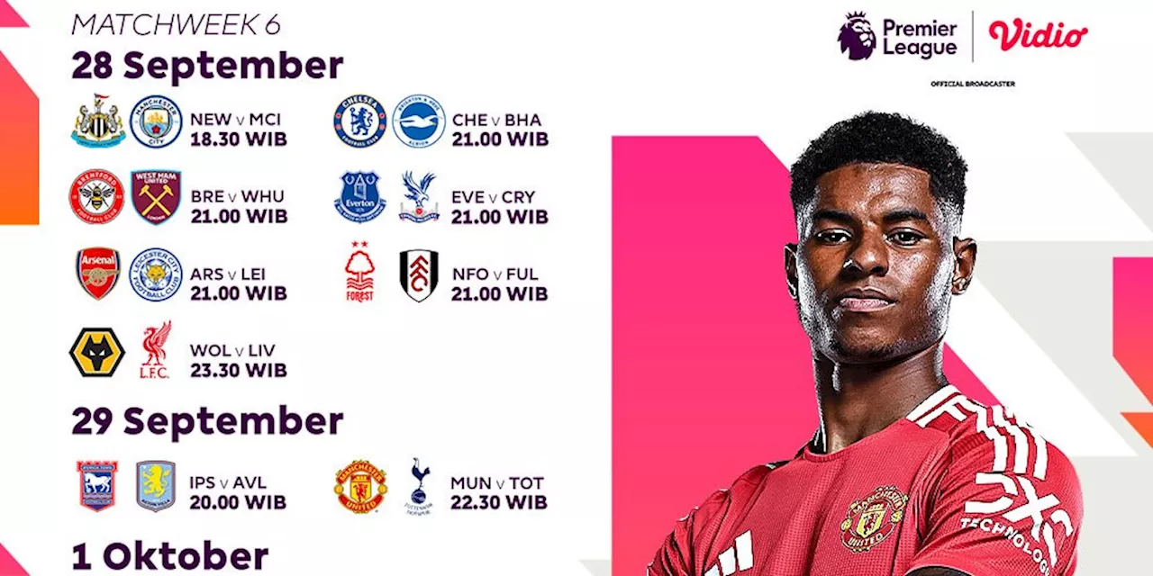 Jadwal Live Streaming Liga Inggris Matchweek 6 Pekan Ini di Vidio