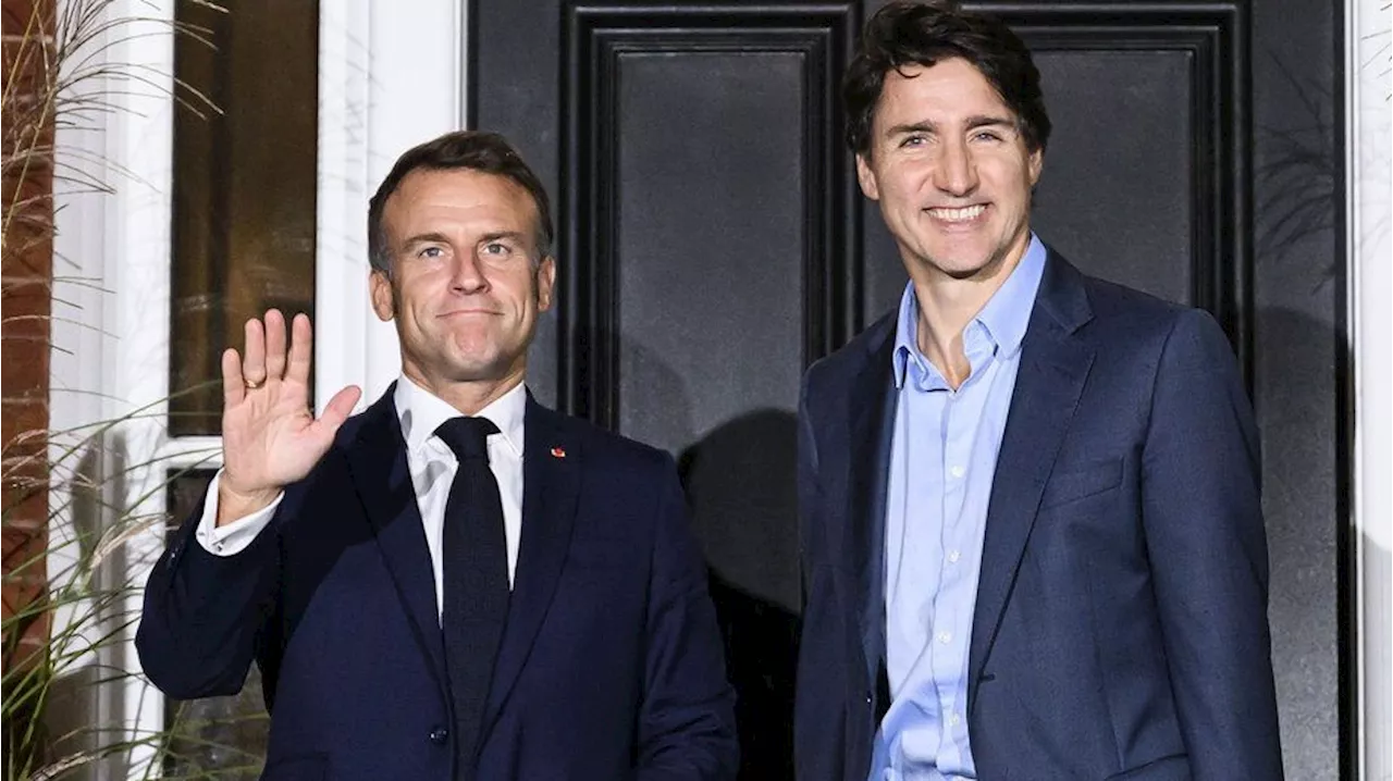 Macron, Trudeau meet as French president visits Canada