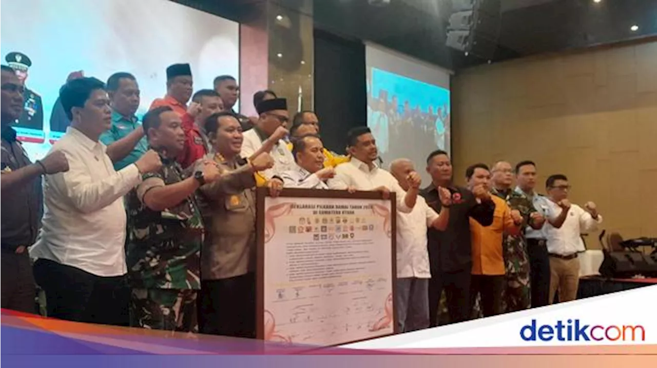 Bobby-Surya Hadir, Edy-Hasan Absen di Deklarasi Pilkada Damai 2024