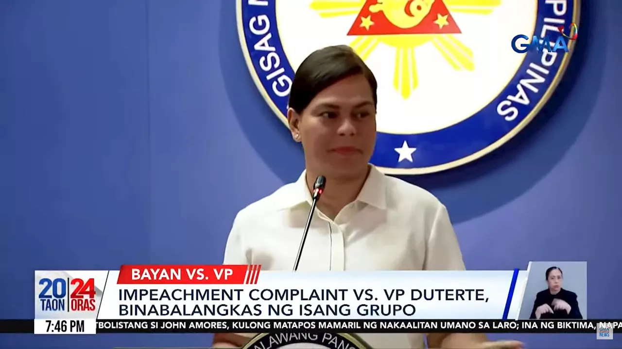 Bayan preparing impeachment complaint vs. VP Sara