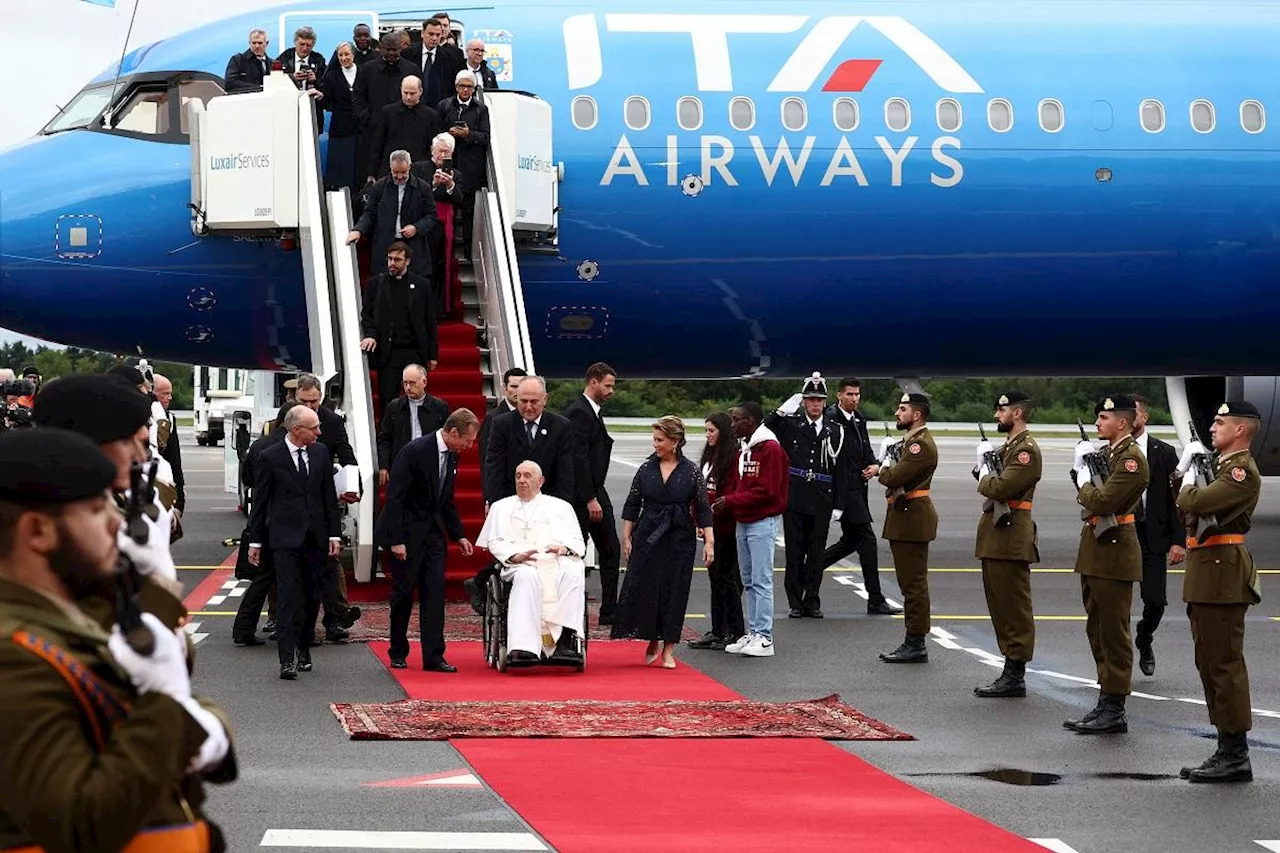 Pope Francis lands in Luxembourg, first leg of rare European trip