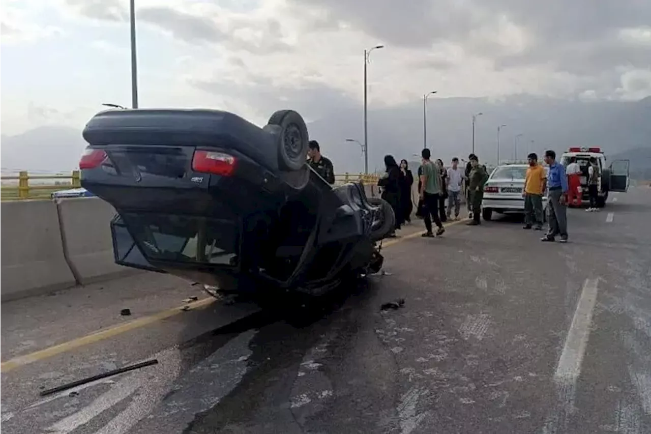 یک کشته بر اثر واژگونی خودرو در آزادراه قزوین-کرج